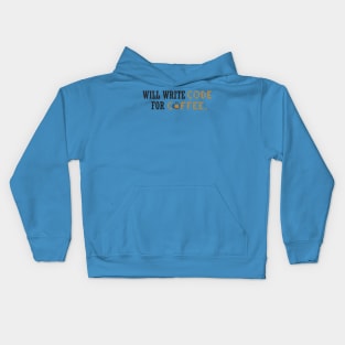 write code for coffee Kids Hoodie